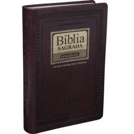 Biblia Letra Gigante Rc Luxo Marrom Nobre Com Indice
