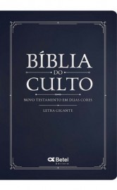 Biblia Do Culto Media Luxo Azul com harpa