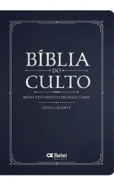 Biblia Do Culto Media Luxo Azul com harpa