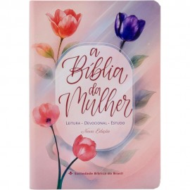  Novo  A Bblia da Mulher ARC Nova Edio Tamanho porttil  impressa, tulipa azul