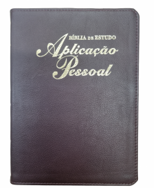 Biblia Aplicacao Pessoal Grande Couro Legitimo Vinho luxo