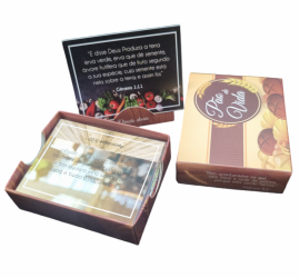 Caixinha de Cart�es de Mensagens Diaria Para Mesa - P�o de Vida 