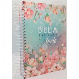 Biblia Anote Nvi Flor Magnolia Espiral 