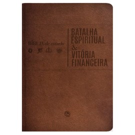 B�blia de Estudo Batalha Espiritual e Vit�ria Financeira ARC Luxo Marrom