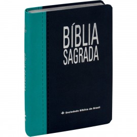 Bíblia NAA Luxo Letra Gigante Com Indice Turquesa e Escuro