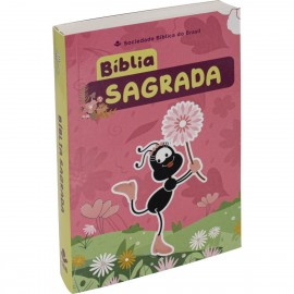 B�blia Ilustrada com a turma do Smiling�ido Brochura Rosa