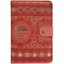 Biblia Carteira Letra Gigante Pu Com harpa Caneta Vermelha