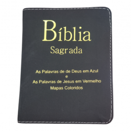 B�blia Tijolinho Letra Grande Luxo Com Harpa Full Color Lateral Dourada