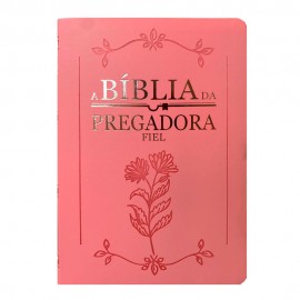 Bblia Da Pregadora Fiel RC Nobre Luxo  Rosa Claro