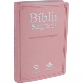 Biblia Slim Rosa Claro Naa Luxo