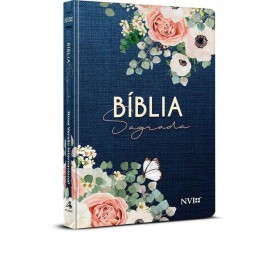 Bíblia Nvi Jeans Floral Capa Dura