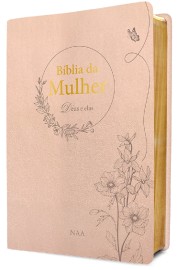 B�blia da Mulher Deus e Elas  NAA  Capa Luxo Couro Soft Champagne