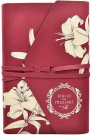 B�blia da Mulher de F�, NVI, Couro Soft, L�rios do Campo