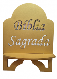 Suporte de Bblia Em Madeira  mdf Grande Dourado