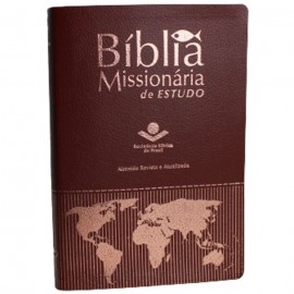 Biblia Missionaria De Estudo vinho Ra Luxo