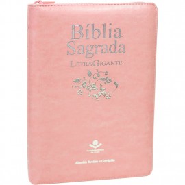 Bblia Letra Gigante Ziper Rosa