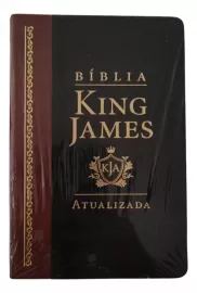 Biblia King James Slim RA Preto com Marrom Luxo