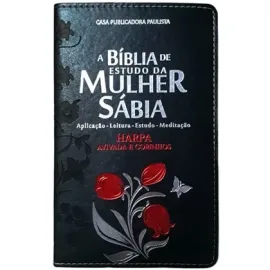 Biblia Estudo Da Mulher Sabia  Luxo Tulipa Preta 