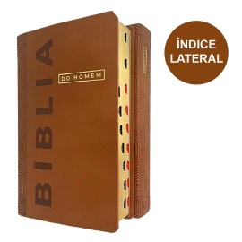 Biblia Do Homem Luxo NVI  Devocional Marrom Com Indice