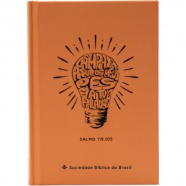 Bblia  Media NAA Letra Maior Capa Dura Laranja