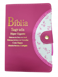 Biblia Letra Hiper Gigante Com Harpa 774 Boto Lateral Artstica
