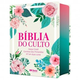 Biblia Do Culto Media Floral Harpa E Corinhos