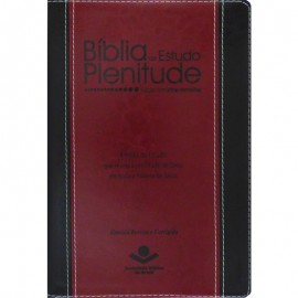 Biblia Plenitude Preta E Vinho Rc Luxo com indice