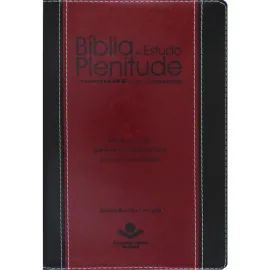 Biblia Plenitude Preta E Vinho Rc Luxo com indice