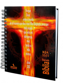 Bíblia Sagrada KJA 1611 - Espiral Cruz de Fogo Texto Colorido