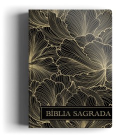 B�blia Letra Grande Semi Preta Estampada