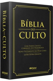 Biblia Do Culto Preta Extra Gigante com Harpa 