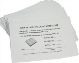 Envelope de contribuio 100 unidades Simples Branco