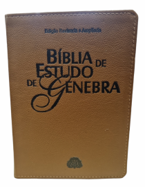 Biblia  Estudo De Genebra Marrom Couro Legitimo luxo