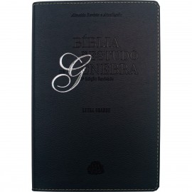 B�blia de Estudo de Genebra Ampliada Luxo Letra Grande Azul