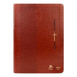 B�blia Holy Bible  NVI Portugu�s e Ingl�s  Letra Normal  Marrom