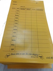 Envelope Dizimo Anual 100 unidades  Amarelo
