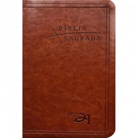 B�blia Almeida S�culo 21 Luxo - marrom com refer�ncias cruzadas