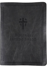B�blia de Estudo Shedd - Couro Sint�tico Chumbo