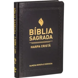 B�blia Ultrafina luxo com Harpa Crist� preta
