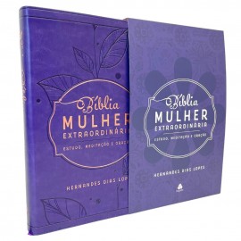 Bblia Mulher Extraordinria luxo - Estudo, Meditao e Orao Lilas