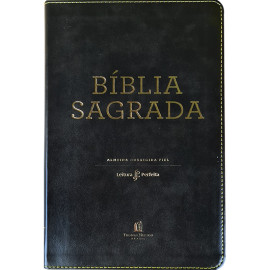 B�blia Sagrada ACF Leitura Perfeita Couro Soft Preto Luxo