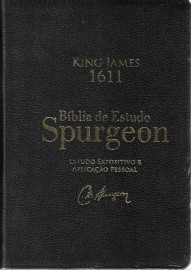 Bíblia De Estudo Spurgeon BKJ 1611 Couro Legitimo Preto