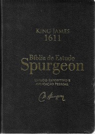 Bblia De Estudo Spurgeon BKJ 1611 Couro Legitimo Preto