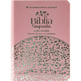 B�blia Media Letra Gigante - NAA Rosa Luxo
