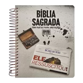 Bblia Para Anotaes - Arc - Com Harpa  Espiral  Ressuscitou
