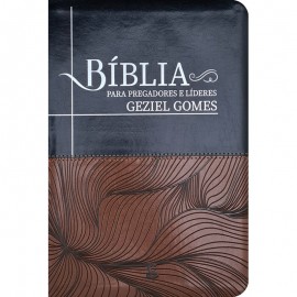 Bíblia Para Pregadores e Líderes Geziel Gomes ARC Luxo Marrom Com Preto