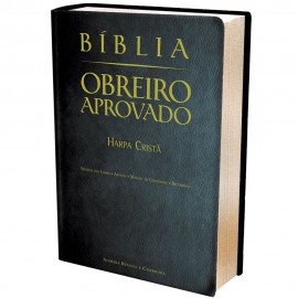Bblia Obreiro Aprovado Mdia Luxo Harpa Crist Preta