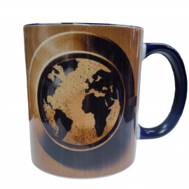 Caneca 340ml Estampado Caf� Com Deus Pai Azul