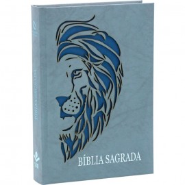 Bíblia Sagrada - Capa vazado leão azul