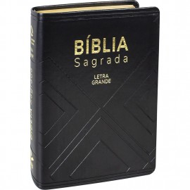 Biblia Letra grande preta nobre Luxo Naa com ndice